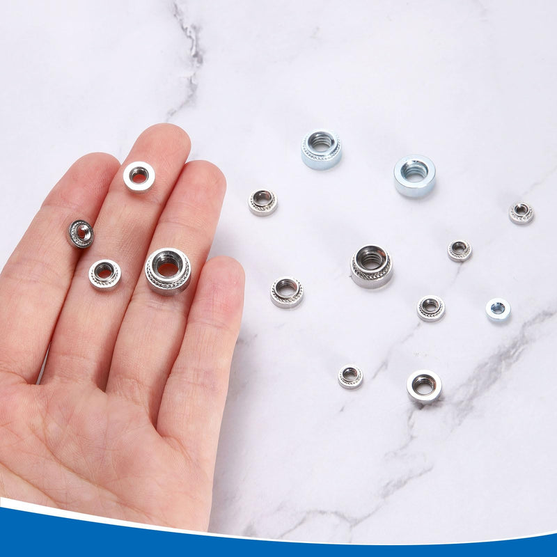 uxcell 200Pcs Self-Clinching Nuts, 1/4"-20 x 0.26 304 Stainless Steel Pressure Rivet Nut Mounting Hardware Fastener for Construction Industry 1/4"-20 x 0.26" 200