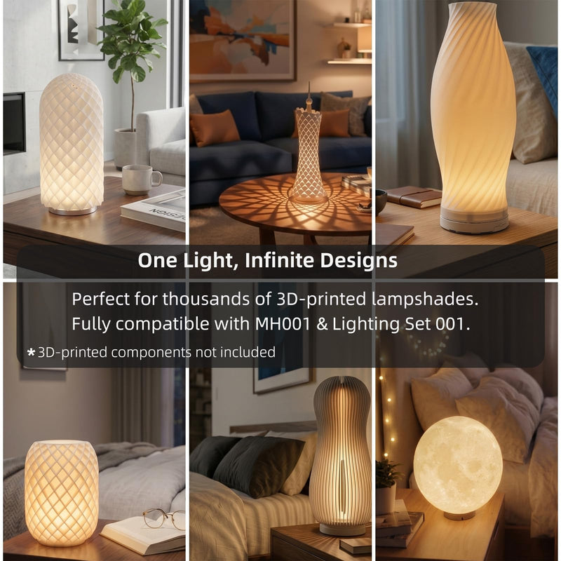 USB LED Lamp Kit 001 for 3D Printed Projects, High-Brightness Backlight Board for Lithophane & Night Light, Compatible with Bambu Lab A1/P1/X1 Accessories DIY Kit. 5-Pack.