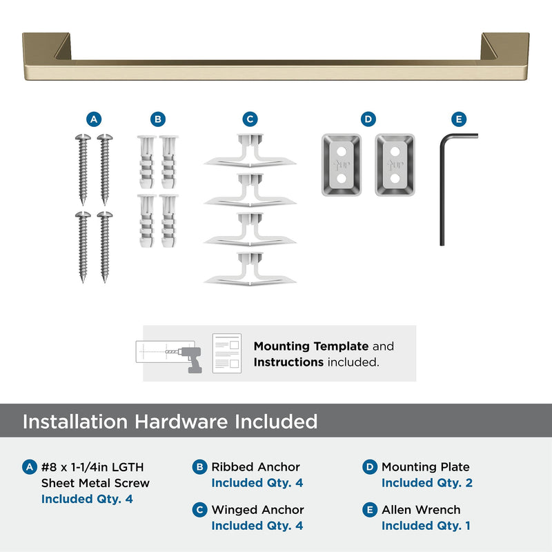 Amerock BH36003BBZ | Golden Champagne Towel Bar | 18 inch (457 mm) Center-to-Center Towel Rack | Blackrock | Bathroom Towel Holder | Bathroom Hardware | Bath Accessories