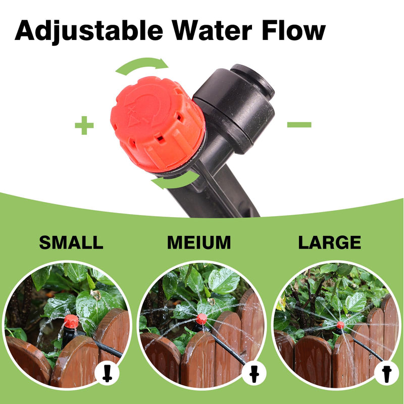 32 Pack New Easy-Connect Drip Emitters Sprays for 1/4" Drip Irrigation Tubing (16 Pcs Quick-Connect Emitters Vortex+16 Pcs Quick-Connect Emitters Stream) (16 Pcs Emitters Vortex + 16 Pcs Emitters Stream)