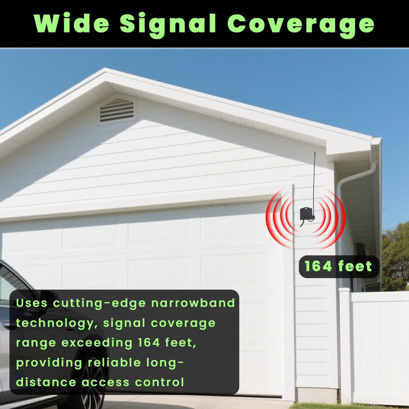 Narrow Band Receiver-Antenna Compatible with Mighty Mule GTO AQ201-NB/AQ202-NB Swing Gate Opener System Includes Antenna and 10 ft Cable for Remote Mounting Extension Kit