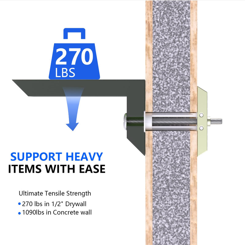 Drywall Anchor with Included Bolts for 1/4”-20, Heavy Duty Hollow Wall Anchors for TV Mounting Kit, Stainless Steel Hollow Wall Anchors Holds up to 270lbs Each in 1/2” Drywall (Pack of 30) 1/4”-20: Pack of 30