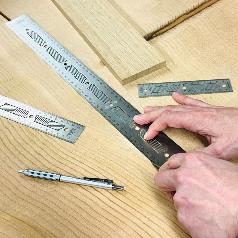 JessEm 07414 Stainless Steel 150mm Precision Ruler with Patented Flex Grip and Fade Resistant Markings