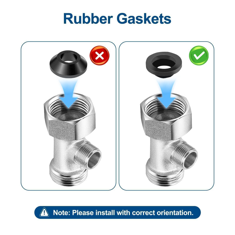 EEEKit 2PCS Bidet T Adapters, 3 Way 7/8" x 7/8" x 3/8" T Valve Adapters with Sealing Gasket for Toilet Connector