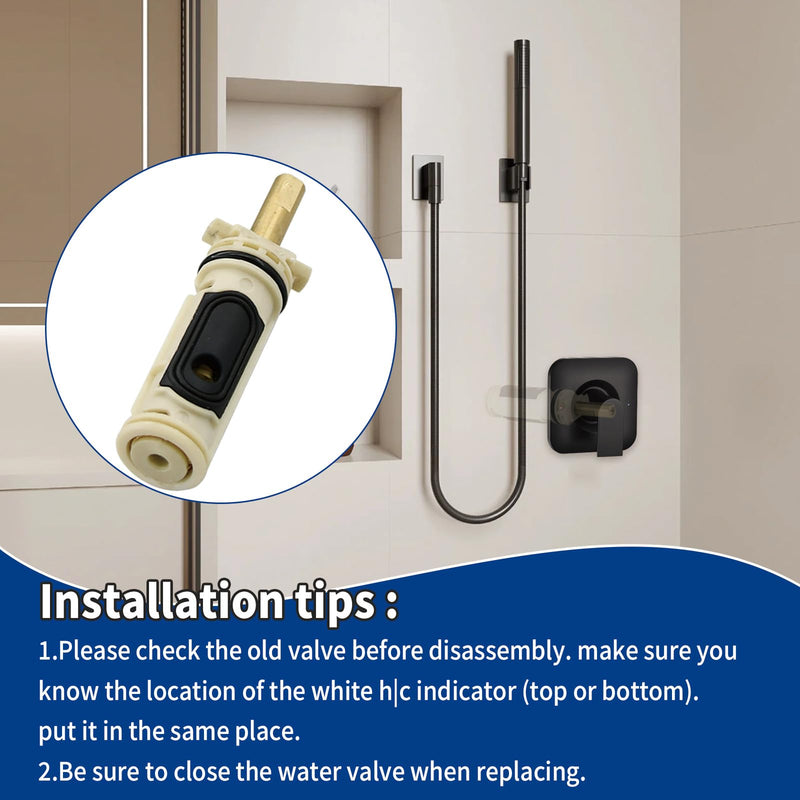 1222/1222B Cartridge Pressure Balancing with 104421 Removal Tool & 116653 Handle Metal Adapter Replacement,Compatible with Moen Posi Temp Single Handle Tub/Shower Faucets Plumbing Repair Kit,Brass 1 1.0