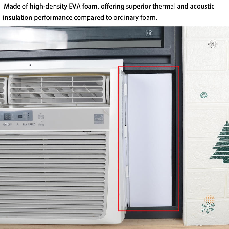 Window Air Conditioner Foam Insulation Panels,AC Side Insulating Panel Kit,2 Pack,White, 17in High x 10 in Wide x 1in Thick
