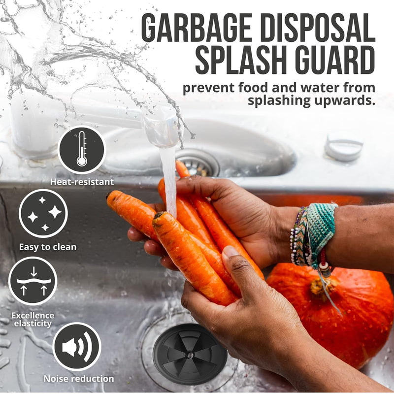 AR-PRO (2-Pack) Garbage Disposal Rubber Drain Insert - 3 3/8" Garbage Disposal Splash Guards Sink Baffle - Removable Sink Baffles Qcb-Am Compatible With Insinkerator Garbage Disposal Parts Black Sink Baffle 3 3/8"