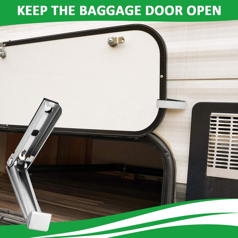 2pcs RV Camper Baggage Door Catch Stainless Steel Door Holder Clips Compartment Latch Holders Fit for Various RV, Travel Trailer, Camper Vans, Motor Home to Keep Door Open 2