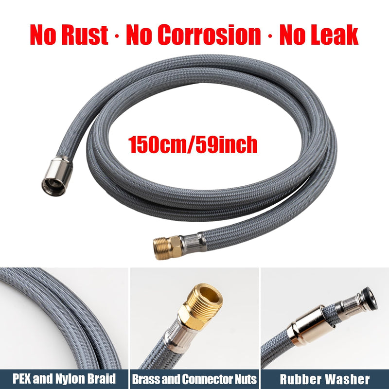 Kitchen Sink Hose For American Standard kitchen Faucet M922367-007220A, Pull Down Pull Out Faucet Hose Sprayer Faucet Part, Brass Adapter, 59in