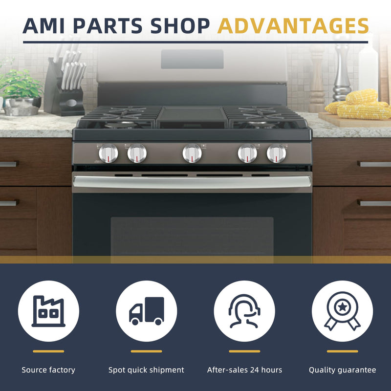 AMI PARTS DG94-03500A/Z for Samsung Stove Knob Replacement and DG94-04167 DG94-03500U Gas Stove Knobs -Models NX60T8111SS NX60T8311SS NX60T8711SS for Samsung Oven Burner Top Stove knobs 1pcs 1 Silvery