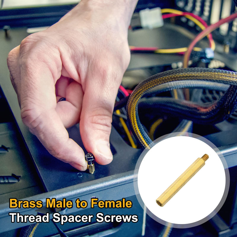 uxcell 25Pcs Male to Female Thread Spacer Screws, M5 x 50mm + 7mm Brass Hex Standoff Screws PCB Motherboard for Drone Quadcopter, Computer and Circuit Board