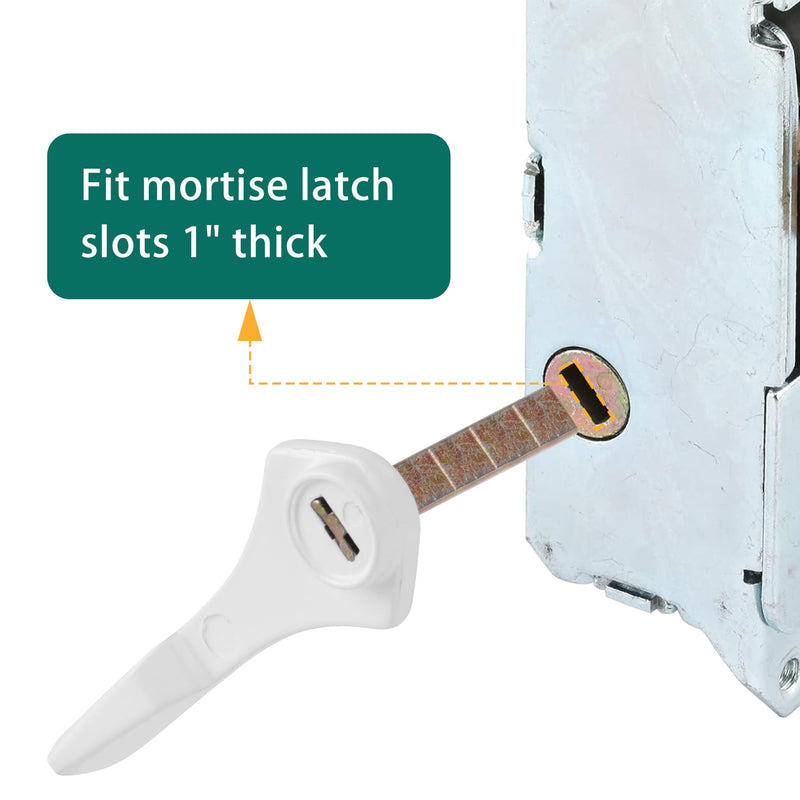 4 Pack Sliding Door Tailpieces, 1 3/8" Steel Zinc-Plated Diecast Latch Replacement for Patio Doors