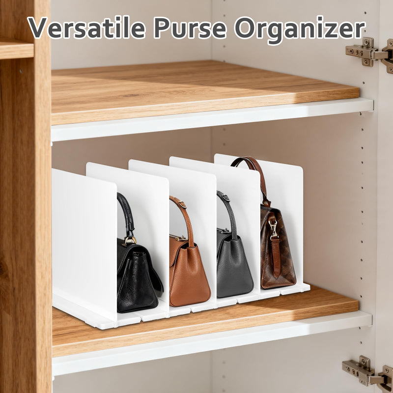 Towel Organizer for Closet, White Interlocking Towels Rack Storage, Space Saving Bathroom & Cabinet Under Sink Closet Towel Organizer, Beach & Bath Towel Holder (Partition 5)