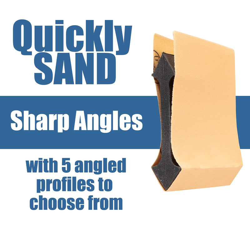 Fulton 11 Piece 21 Profile Contour and Angle Sanding Grip Pack for Sanding Inside and Outside Angles Beads Corners Flutes Sign Lettering Ceramics Molding Plastic Auto Body Marine Wood & Around Home Grips with No Sandpaper