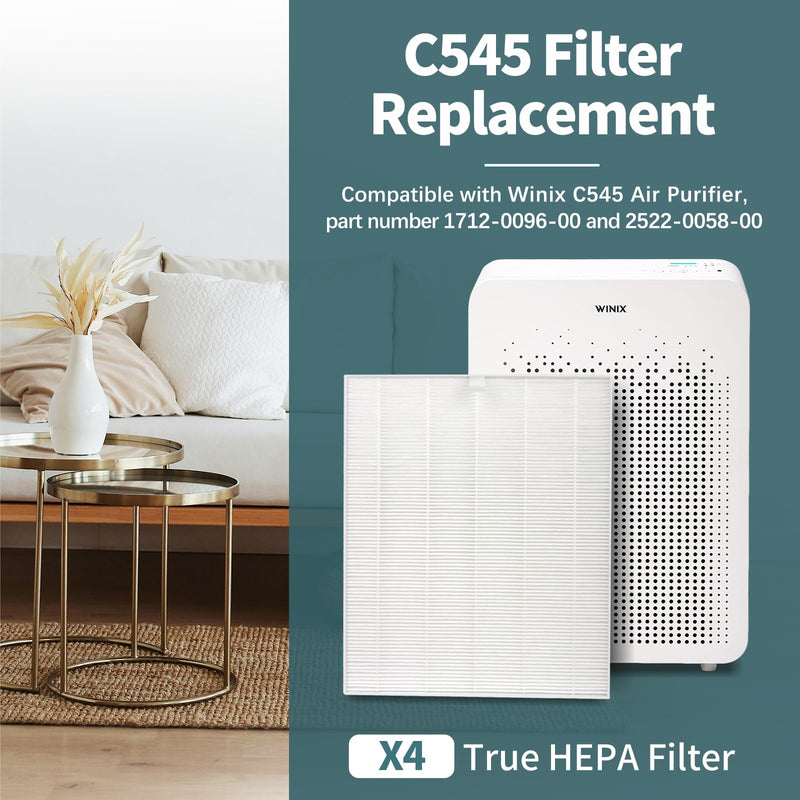 4 Pack C545 HEPA Replacement Filter Compatible with Winix C545 Air Purifier 4 PCS