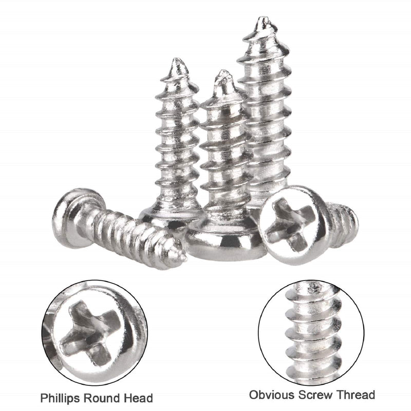 1000Pcs mini screw kit M1 M1.2 M1.4 M1.7 Phillips pan Head Micro Screws Self-Tapping Electronic small metric screw PA Nickel-Plated Silver