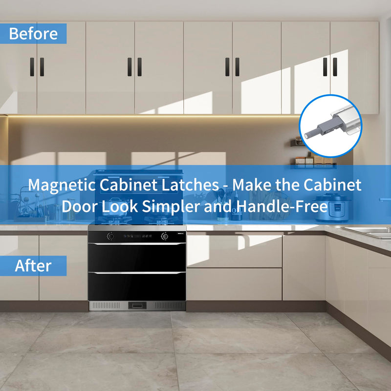 9 Pcs Magnetic Push Latch Catch for Cabinet Door, Push to Open Door Latch, Heavy Duty Cabinet Magnetic Catch for Cabinet Drawer Door Press Out Closure Cabinet Hardware 9 Pcs Single Magnetic Push Latch