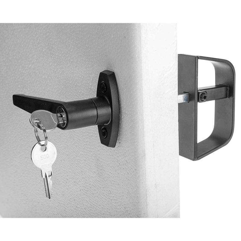 Shed Door Latch L-Handle Lock Kit with 2 Keys, 4-1/2" Stem Shed Lock Barn Door Lock Playhouse Lock & Chicken Coop Lock