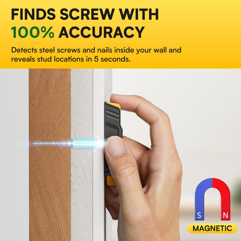 Stud Finder with Picture Hanging Kit - Magnetic Stud Finder Wall Scanner Complete 85 PCS Picture Hangers for Drywall Set with Level & Magnetic Markers