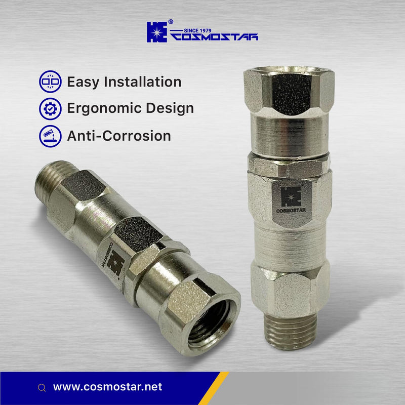 Cosmostar 360° Swivel Joint for 1/4-Inch Airless Spray Guns Hose Swivel Joint Connector - High-Pressure Hose Connector Compatible with Graco Paint Sprayers and Spray Gun (Pack of 2) 1/4 inch (Pack of 2)