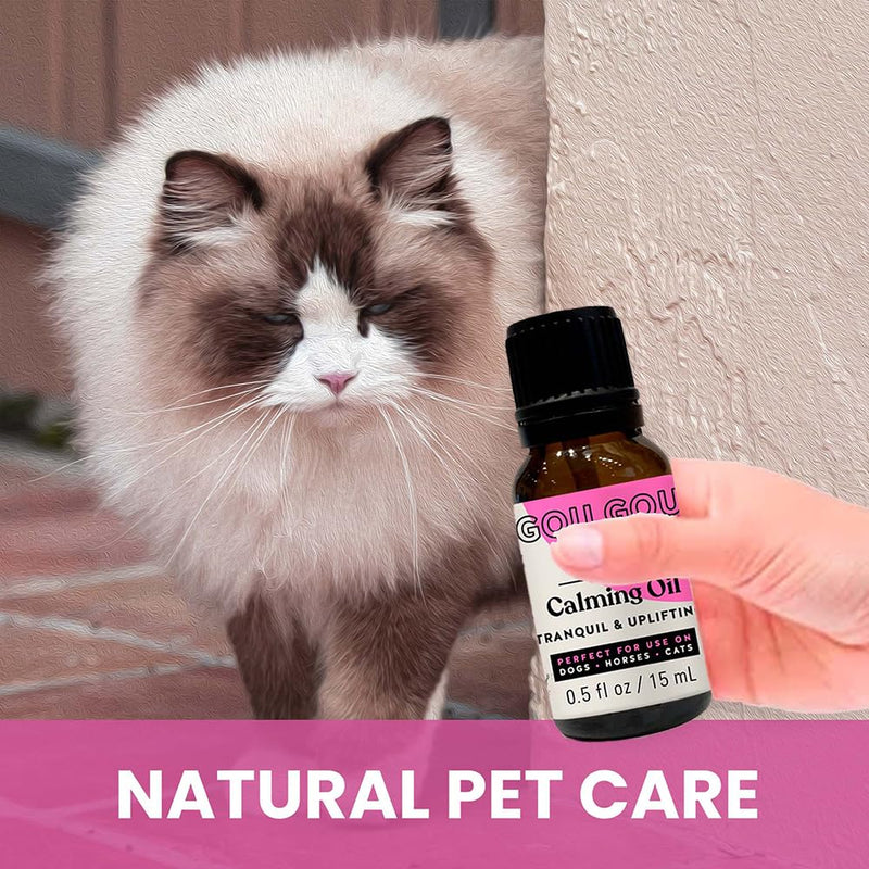 Holistic Natural Derived Calming Pet Essential Oil Blend for Anxiety: Relax Your Pet with Natural Ingredients While Providing Stress Relief: Veterinarian Recommended - Made in USA – 15mL