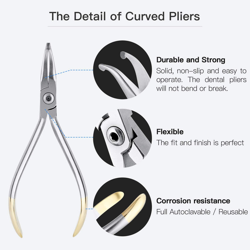 Annhua Dental Curved How's Plier Orthodontic Curved Plier, Orthodontic Position Angled Appliance Plier Wire Bending Instrument for Dentist