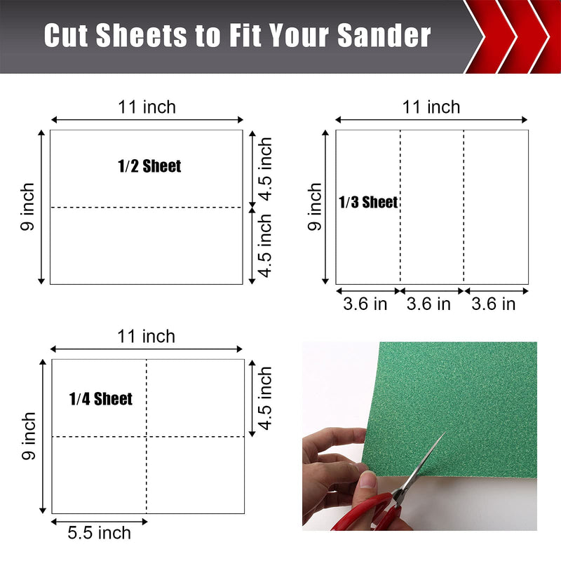 25 PCS Sandpaper, Sandpaper Assortment Sandpaper for Wood Metal Furniture Hand Sander Sand Paper 80/120/150/220/320 Grit Sandpaper Sheets Cut for Use 9" x 11" 25 Pcs Variety Grit
