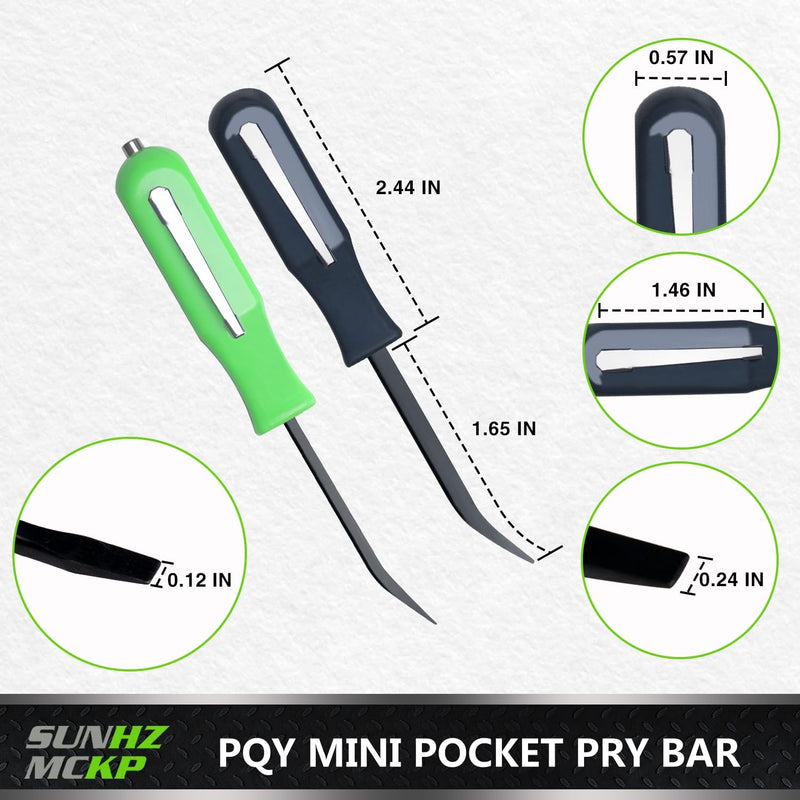 SUNHZMCKP 4 PCS Small Pry Bar, Multifunction Mini Pocket Pry Bar Tool with Magnet Top, for Car Repair Home Office Mechanics Electricians Repair 4 Piece