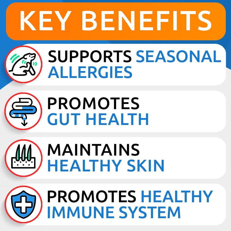 BARK&SPARK Dog Allergy Relief Soft Chews for Skin Health & Seasonal Allergies - Anti-Itch Supplement w/Omega-3, Quercetin & Bromelain Immune Treats for Dry Skin & Hot Spots - Grilled Chicken - 180ct 180Ct - ALLER/Itch (Salmon)