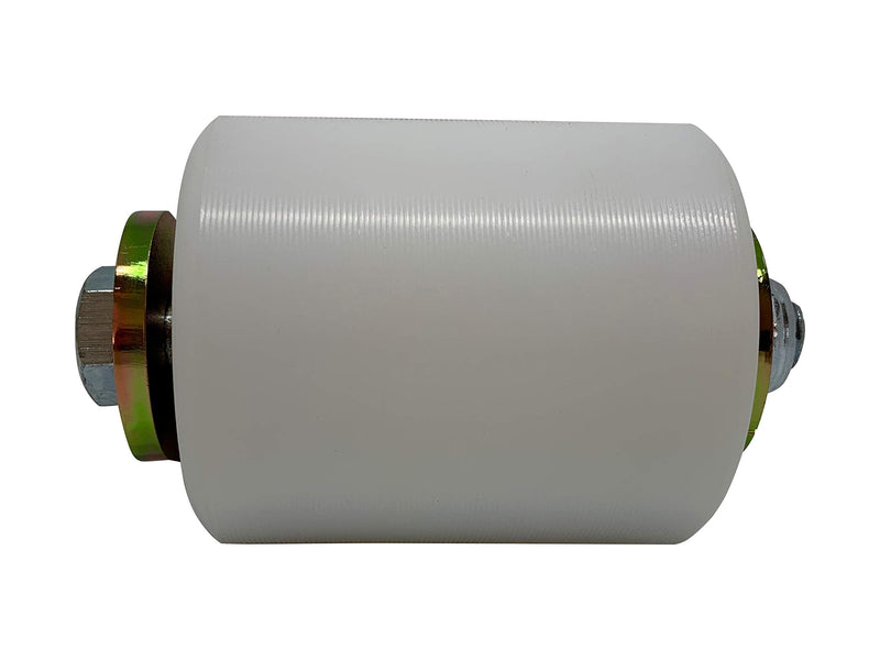 Slide Gate Guide Roller 3" White Hard Nylon UHMW Rollers with C Bracket Rear Post Welded Assembly Heavy Duty Anti Tipping Sealed Ball Bearing Sliding Rolling Gates Guider - Eagle Rollers EG097