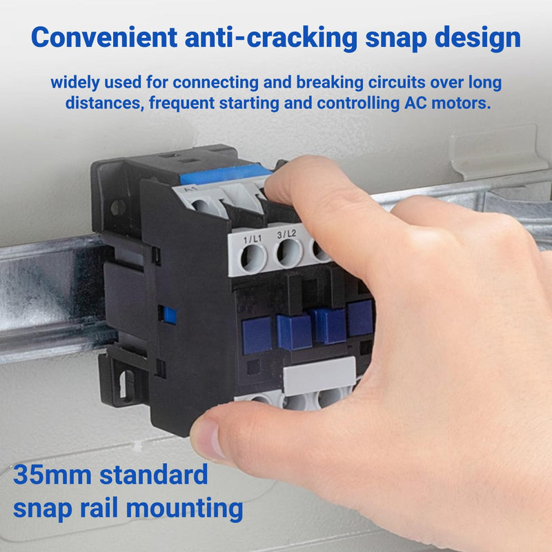 CJX2-18 AC Contactor 18A DIN Rail Mount Normally Open Electric Motor Starter with Pure Copper Coil for Industrial Control Panel
