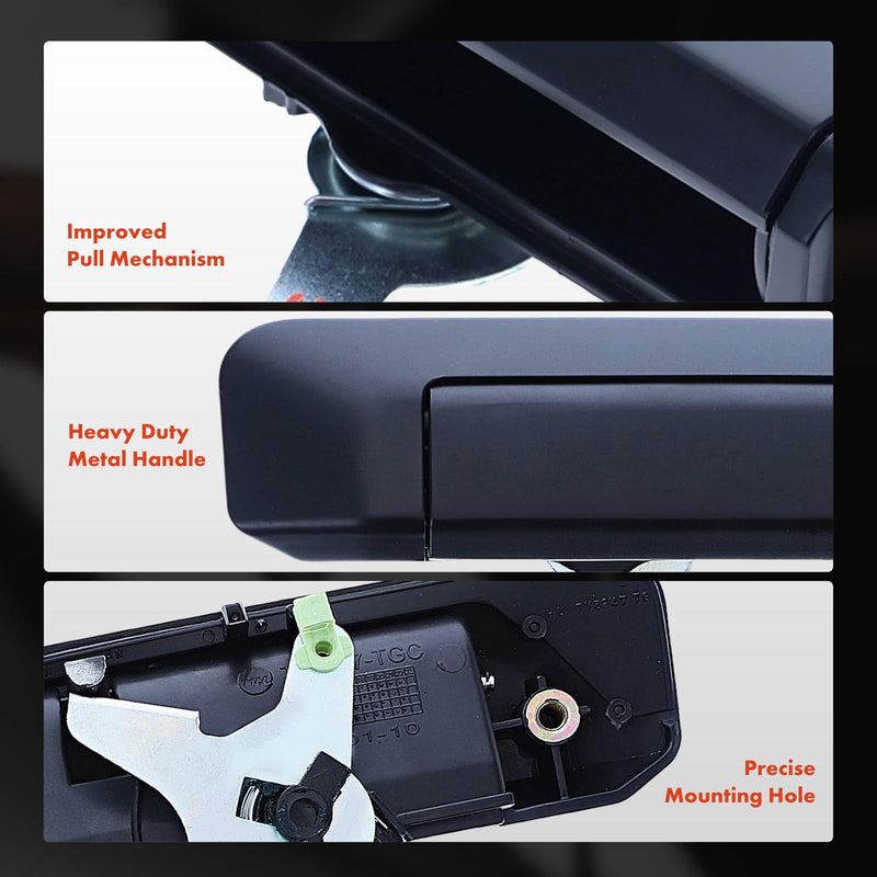 A-Premium Upgraded Metal Tailgate Handle Liftgate Latch Handle with Camera Hole Compatible with Toyota Tacoma 2009-2015, Primed Black, Replace# 69090-04020-PTM-MT
