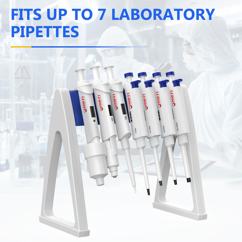 FOUR E'S SCIENTIFIC Laboratory Pipette Stand with 1-10ML Single-Channel Pipettor and 10ml Pipette Tips (1 Rack 24 Tips)