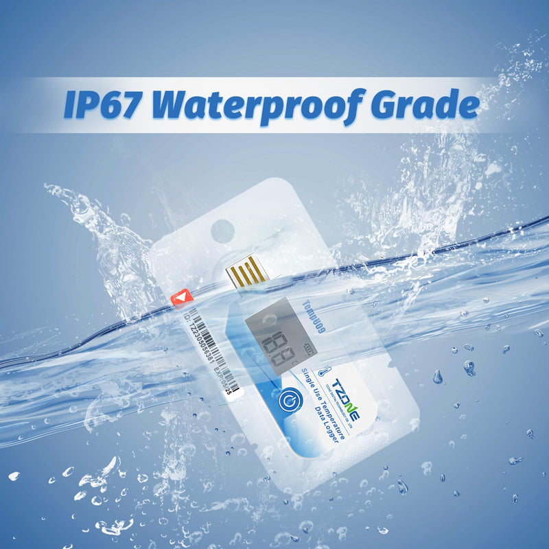Tzone USB Temperature Data Logger Disposable Digital Temp Recorder TempU09 | PDF/CSV Report,IP67 Waterproof,Single-use Thermometer Datalogger,for Medical Refrigerator Freezer Storage,32000 Recordings 5