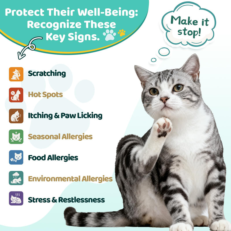 Dog & Cat Allergy Relief – Anti-Itch Drops for Dogs + Natural Allergy Support for Cats, Yeast, Itchy Skin, Paw & Ear Relief, Skin Coat & Immune Support for Multi-Pet Homes
