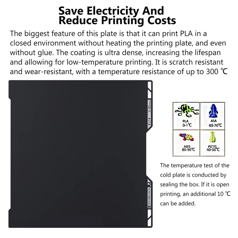for H2C/A2L Cold Build Plate No Heating No Glue Double Sided PEI Textured Cool Printing Bed Sheet 335x346.5mm 3D Printer Flexible Removable Spring Steel Heated Platform Mat for Bambu Lab H2C For H2C