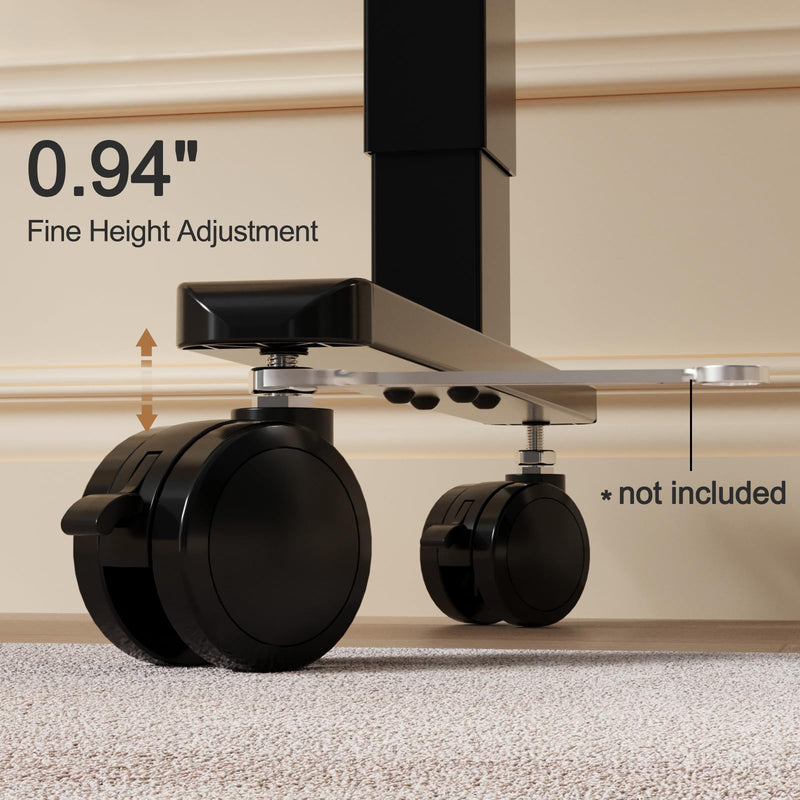 JOY worker Lockable Stem Caster Wheels Set of 4, Metric M8 Nylon Threaded Swivel Caster, 2.5 Inch Stem Casters Replacement for Standing Desk & Mobile Desk, Each Load Capacity 110lbs, Black