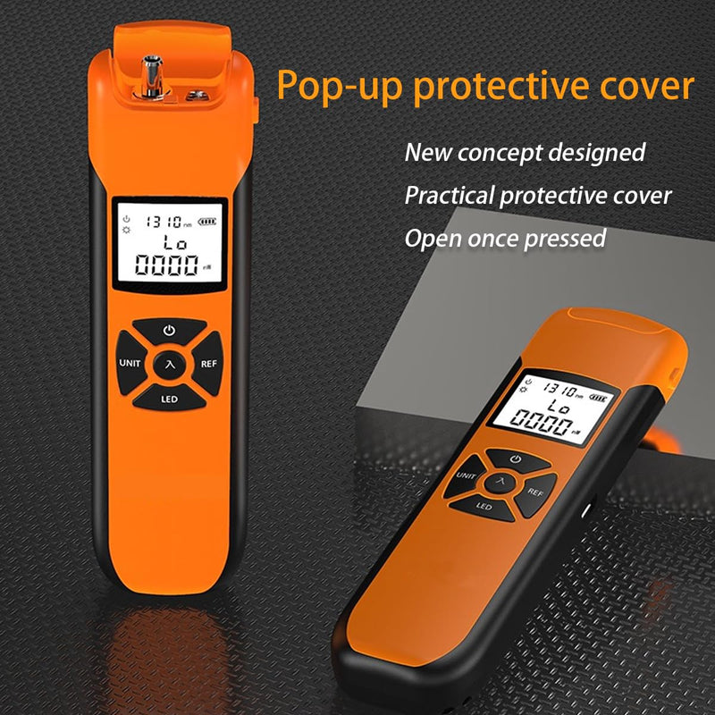 Optical Power Meter, Fiber Optic Cable Tester, Mini Fiber Light Meter w/9 Calibrated Wavelengths and FC/SC/ST Universal Interface Used for Optic Breakpoint Detection(-50+26dbm) (-50+26)dbm