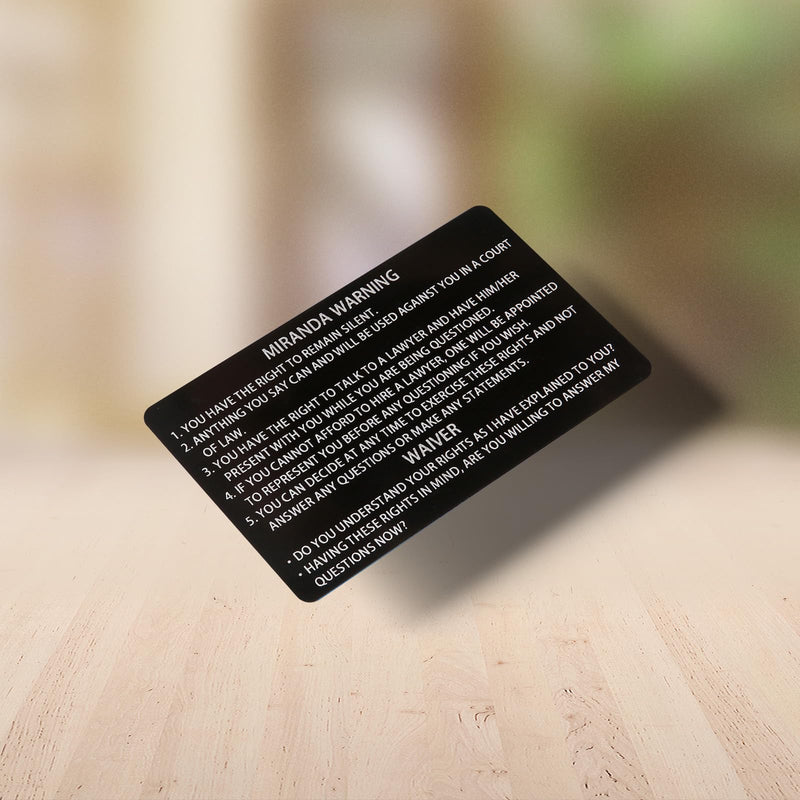 5PCS Spanish and English Miranda Warning Card for Law Enforcement, Police, Metal Miranda Rights Card, Black Privilege Card (5PCS) 5PCS