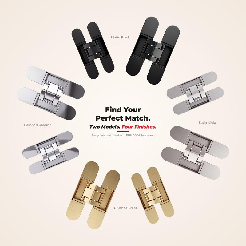 INVIS G60 Hidden Door Hinge, Concealed, Invisible (Matte Black) Matte Black