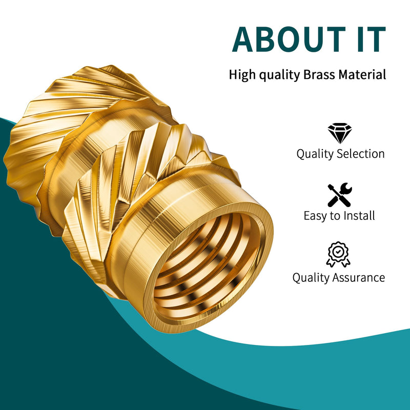 300Pcs Threaded Inserts M2 M2.5 M3 M4 M5 M6 Brass Heat Set Insert for Plastic and 3D Printing Components 300pcs