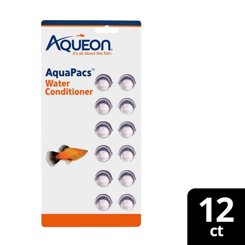 Aqueon AquaPacs Water Conditioner 12 Pack, 10 Gallon