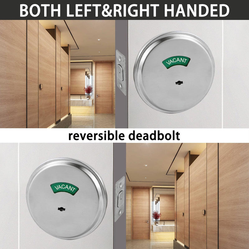 in-Use/Vacant Commercial Deadbolt, Heavy Duty Satin Chrome Grade 2 Privacy Indicator Deadbolt for Bathroom/Office, UL3 Hour Fire Rated, Left&Right Handed, 2 3/4" Backset 1