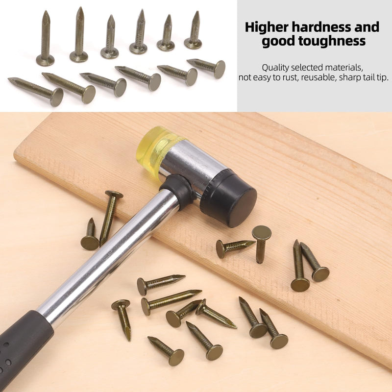 Glarks 400Pcs 3/4inch, 1inch, 1-1/4inch Steel Roofing Felt Nails Roofing Felt Pins Clout Nails Countersunk Head Felt Nails, for Securing Shed Roofs, Roofing Felt Slate Boards, Wood Shed Tiles 20mm, 25mm, 30mm