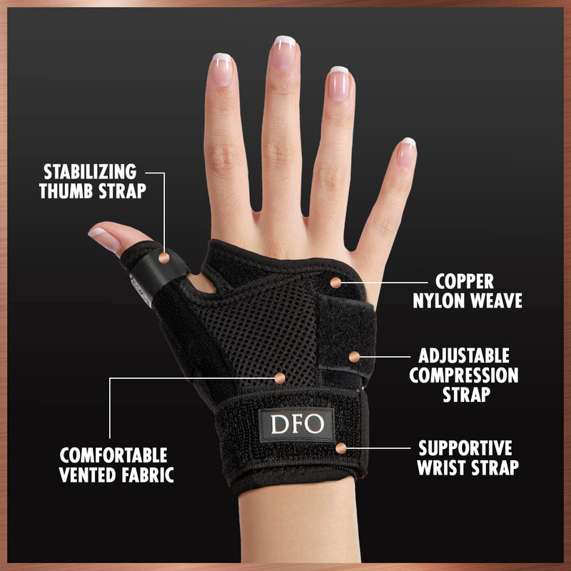 Dr. Frederick's Original Reversible Copper Infused Wrist Thumb Brace - 1 Brace - Spica Splint for De Quervain’s Tendonitis, Arthritis, CMC, Pain Relief - Left or Right Hand - Fits Men and Women
