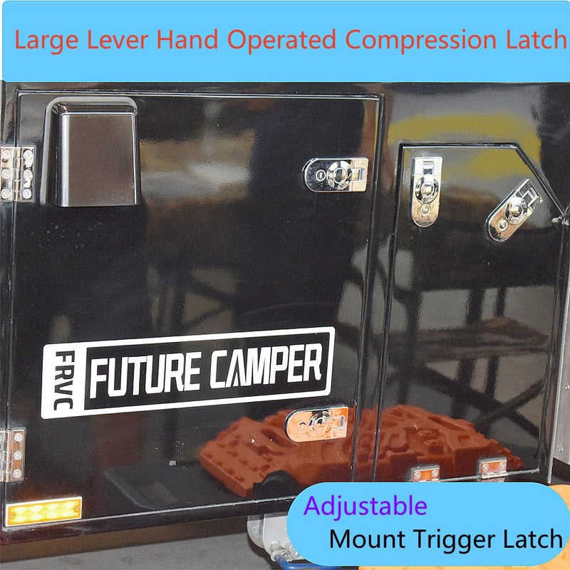 2 Pack Compression Latch Lock Flush Mount Trigger Latch Adjustable Sealed Large Lever Hand Operated Key Locking Silver
