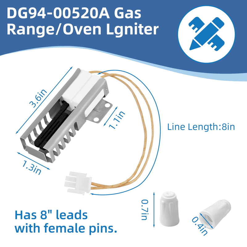 DG94-00520A Gas Range Oven Igniter Replacement for Samsung NX58F5500SS NX58H5600SS NX58H9500WS oven igniter, Replaces 2692271 AP5577941 EAP4241428 PS4241428 by APPLIANCEMATES