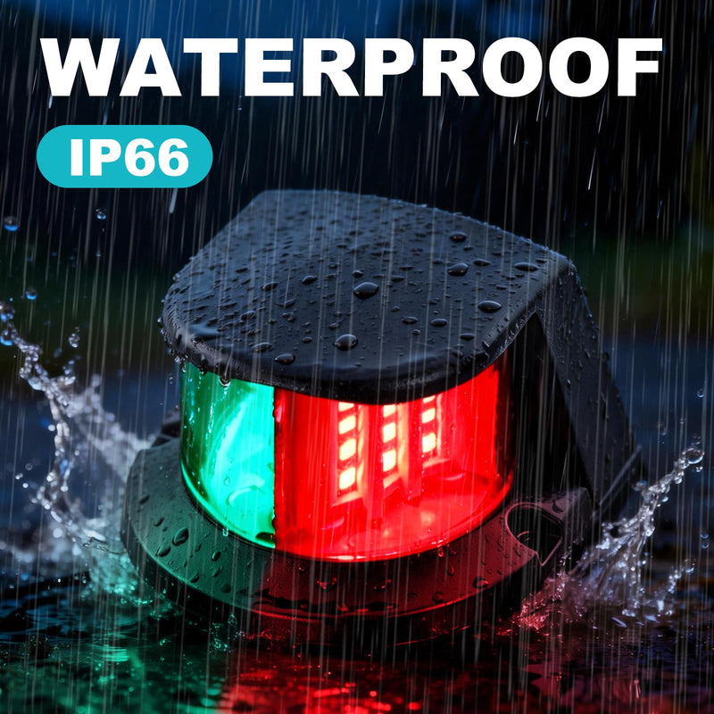 Red and Green Boat Navigation Lights，Waterproof 2NM 10-30V,Energy-Saving,Boat Navigation Lights Led for Fishing Boats Bowrider Skiff Plastic