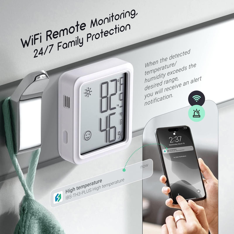 INKBIRD WiFi Hygrometer IBS-TH3-PLUS Temp Humidity Sensor with Display