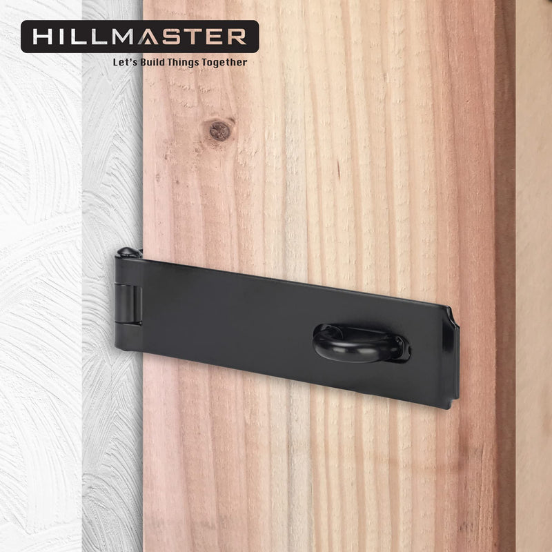 Heavy Duty Door Hasp Latch 7-3/4" Extra Thick Steel Safety Gate Door Lock Padlock Clasp Hasp Lock Latch for Fence Gate Barn Door Shed Closet Cabinet, Black Finish Straight